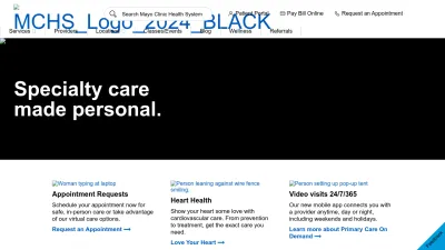 Screenshot of Mayoclinichealthsystem.org