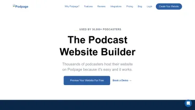 Screenshot of Podpage.com