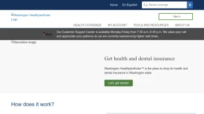 Screenshot of Wahealthplanfinder.org