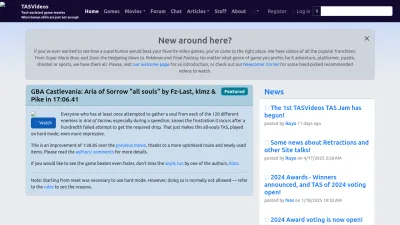 Screenshot of Tasvideos.org