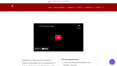 Screenshot of Ict.usc.edu