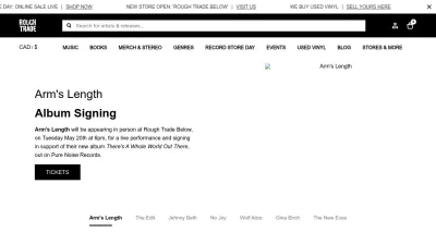 Screenshot of Roughtrade.com