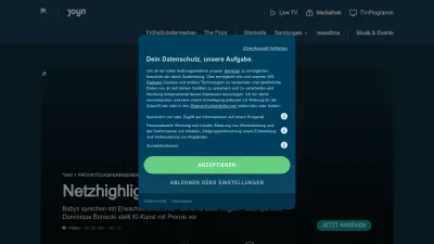 Screenshot preview of sat1.de