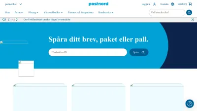 Screenshot of Postnord.se
