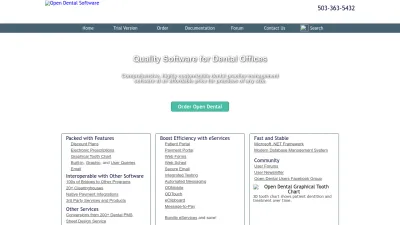 Screenshot preview of opendental.com