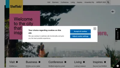 Screenshot of Welcometosheffield.co.uk