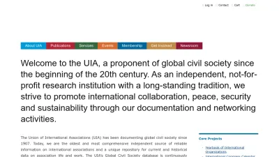 Screenshot of Uia.org