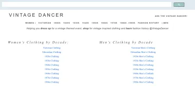 Screenshot preview of vintagedancer.com
