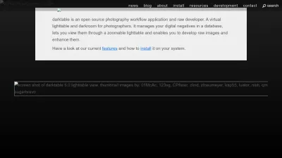 Screenshot of Darktable.org