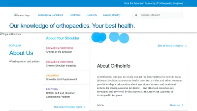 Screenshot of Orthoinfo.aaos.org