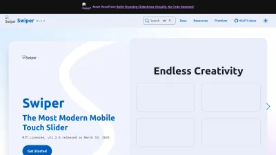 Screenshot of Swiperjs.com