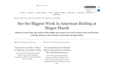 Screenshot of Ohiomagazine.com