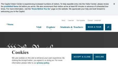 Screenshot of Visitthecapitol.gov