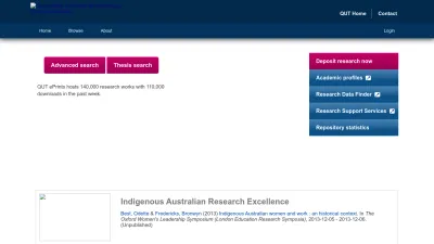 Screenshot of Eprints.qut.edu.au
