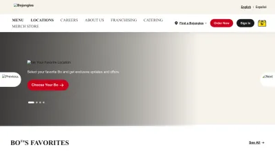 Screenshot of Bojangles.com