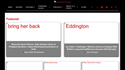 Screenshot of Dreadcentral.com
