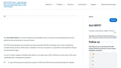 Screenshot of Hdfgroup.org