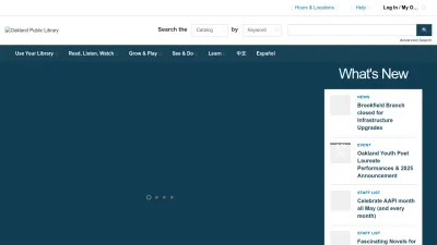 Screenshot of Oaklandlibrary.org