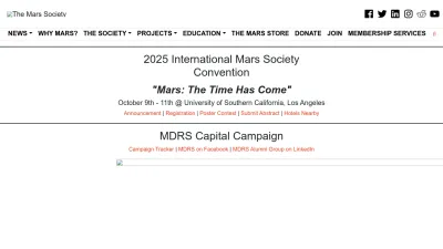 Screenshot of Marssociety.org