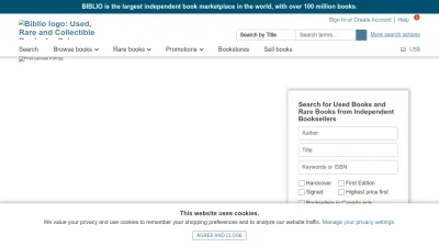 Screenshot of Biblio.com