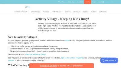 Screenshot of Activityvillage.co.uk