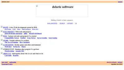 Screenshot of Delorie.com