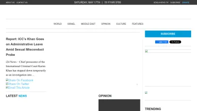 Screenshot of Algemeiner.com