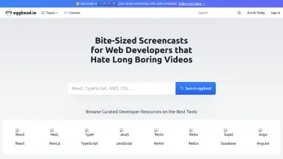 Screenshot of Egghead.io