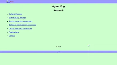Screenshot of Agner.org