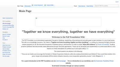 Screenshot of Wiki.p2pfoundation.net