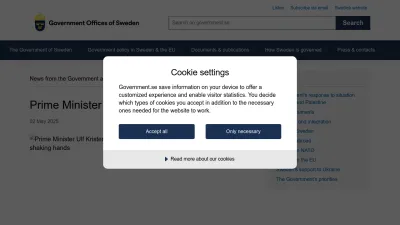 Screenshot of Government.se