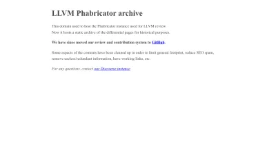 Screenshot of Reviews.llvm.org