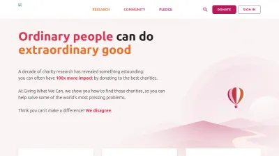 Screenshot of Givingwhatwecan.org