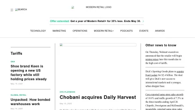 Screenshot of Modernretail.co