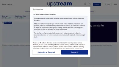 Screenshot of Upstreamonline.com