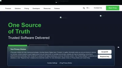 Screenshot of Jfrog.com