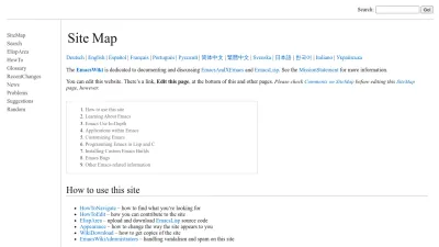 Screenshot of Emacswiki.org