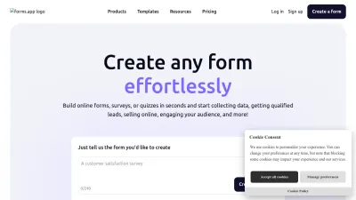 Screenshot preview of forms.app
