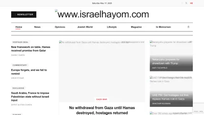 Screenshot of Israelhayom.com