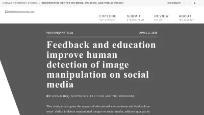 Screenshot of Misinforeview.hks.harvard.edu