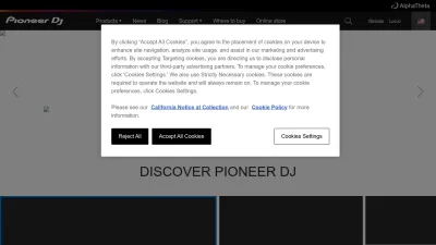 Screenshot of Pioneerdj.com