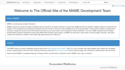 Screenshot preview of mamedev.org