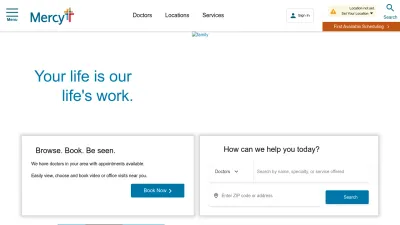 Screenshot preview of mercy.net