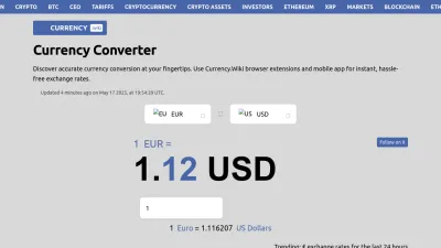 Screenshot of Currency.wiki
