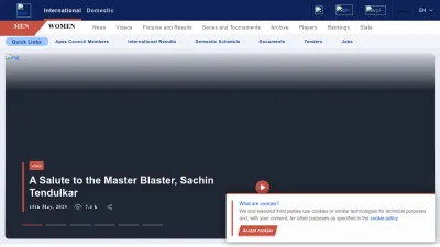 Screenshot of Bcci.tv