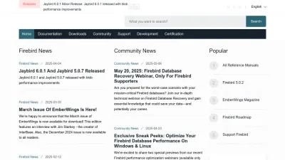 Screenshot of Firebirdsql.org