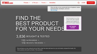 Screenshot of Rtings.com