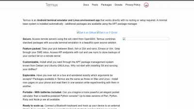 Screenshot of Termux.com