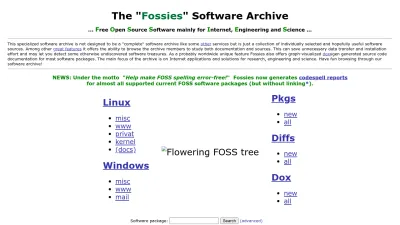 Screenshot of Fossies.org