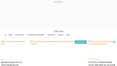 Screenshot of Thelocal.dk
